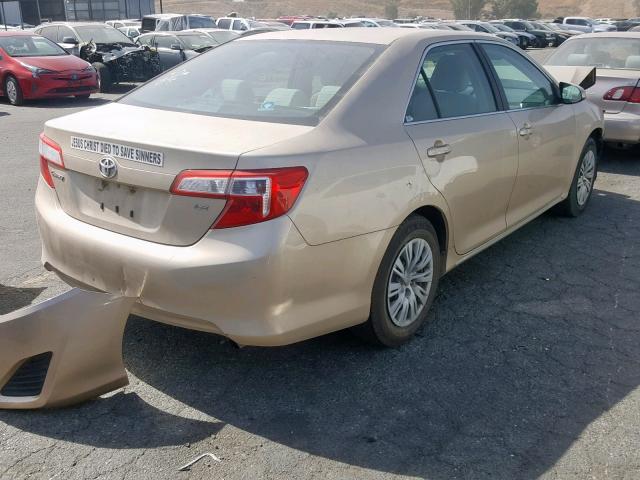 4T4BF1FK3CR180353 - 2012 TOYOTA CAMRY BASE GOLD photo 4