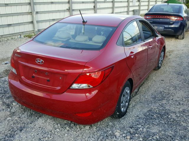 KMHCT4AE7HU342325 - 2017 HYUNDAI ACCENT SE RED photo 4