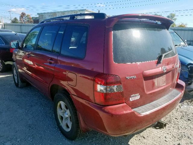 JTEHD21A170046033 - 2007 TOYOTA HIGHLANDER BURGUNDY photo 3