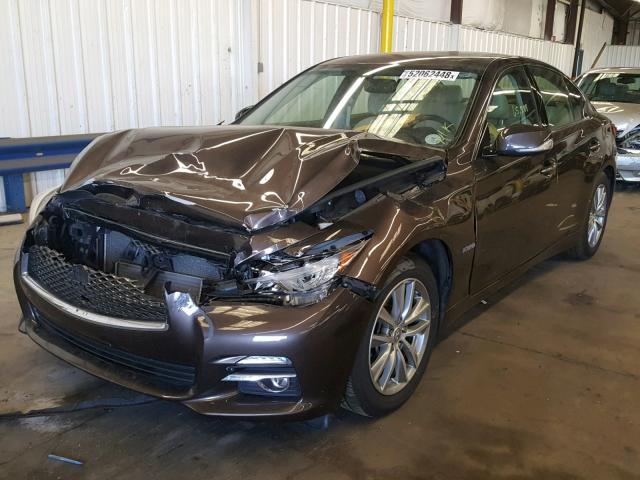 JN1AV7AR0EM703337 - 2014 INFINITI Q50 HYBRID BROWN photo 2