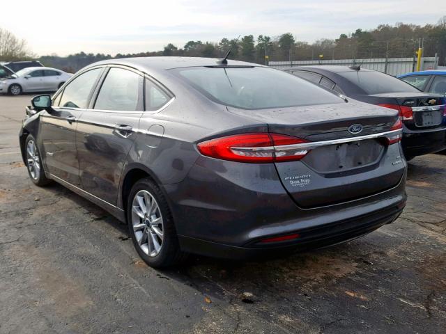 3FA6P0LU2HR322712 - 2017 FORD FUSION SE GRAY photo 3