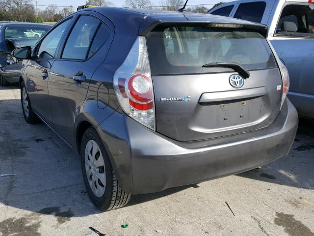 JTDKDTB33D1058352 - 2013 TOYOTA PRIUS C GRAY photo 3