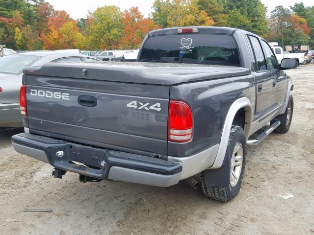 1B7HG48N72S671310 - 2002 DODGE DAKOTA QUA GRAY photo 4