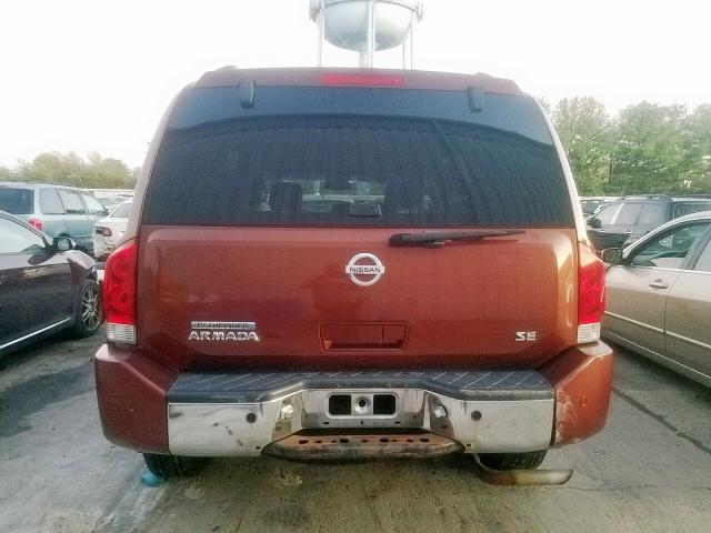 5N1AA08B84N703762 - 2004 NISSAN ARMADA SE ORANGE photo 9