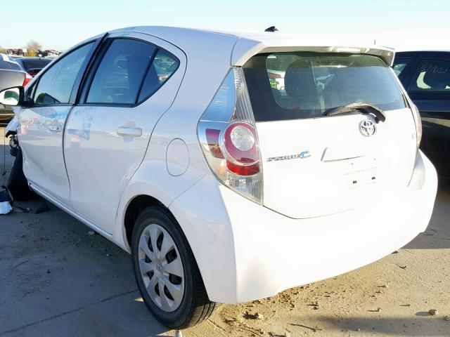 JTDKDTB3XE1559479 - 2014 TOYOTA PRIUS C WHITE photo 3