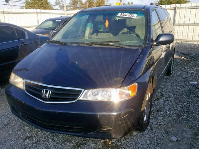 5FNRL18633B120572 - 2003 HONDA ODYSSEY EX BLUE photo 2