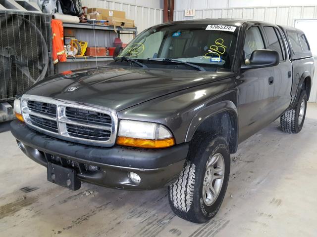 1D7HG38N64S585053 - 2004 DODGE DAKOTA QUA GRAY photo 2