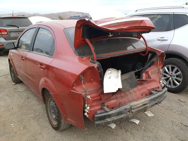 KL1TD56637B105406 - 2007 CHEVROLET AVEO BASE Qırmızı foto 3