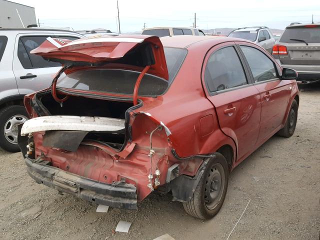 KL1TD56637B105406 - 2007 CHEVROLET AVEO BASE Qırmızı foto 4