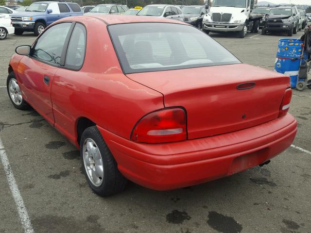 1P3ES22C0TD515208 - 1996 PLYMOUTH NEON RED photo 3