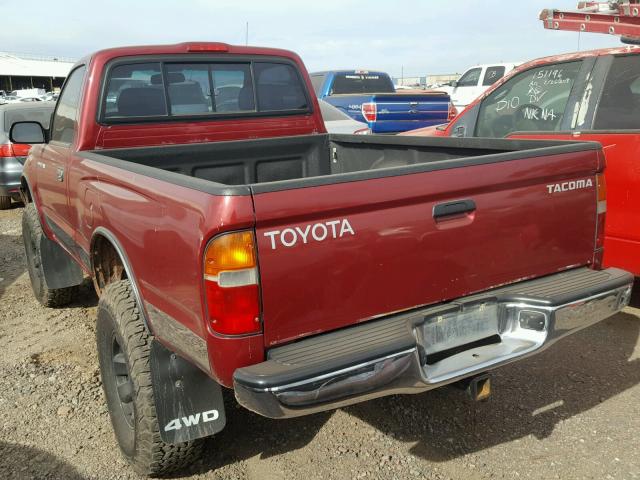 4TAPM62N4YZ666232 - 2000 TOYOTA TACOMA RED photo 3