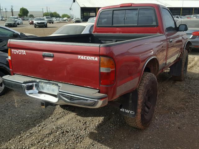 4TAPM62N4YZ666232 - 2000 TOYOTA TACOMA RED photo 4