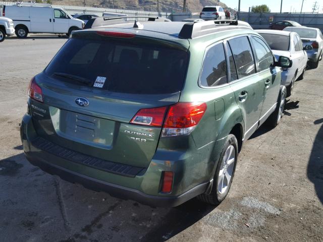 4S4BRDMC1E2303337 - 2014 SUBARU OUTBACK 3. GREEN photo 4