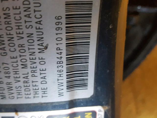 WVWTH63B44P101996 - 2004 VOLKSWAGEN PASSAT GLX 灰色 照片 10