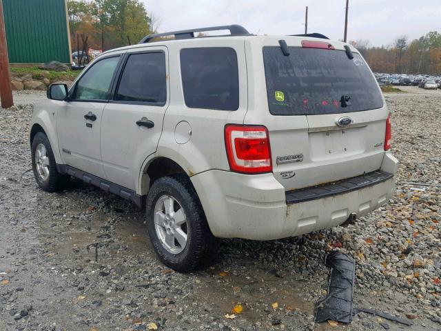 1FMCU93168KC67665 - 2008 FORD ESCAPE XLT WHITE photo 3