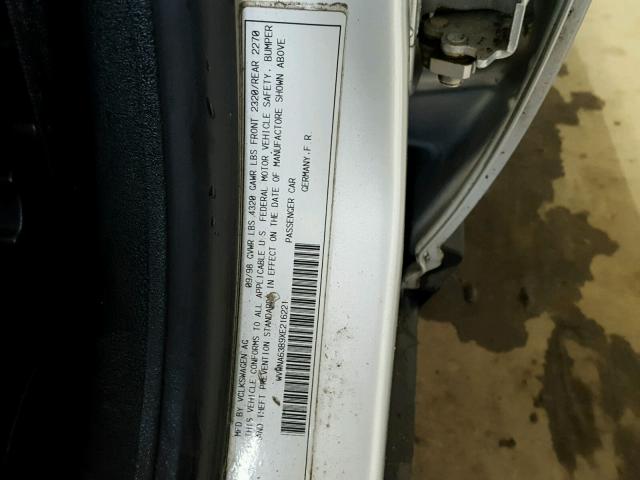 WVWNA63B9XE216221 - 1999 VOLKSWAGEN PASSAT GLS SILVER photo 10