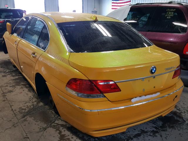 WBAHN83537DT71423 - 2007 BMW 750 YELLOW photo 3