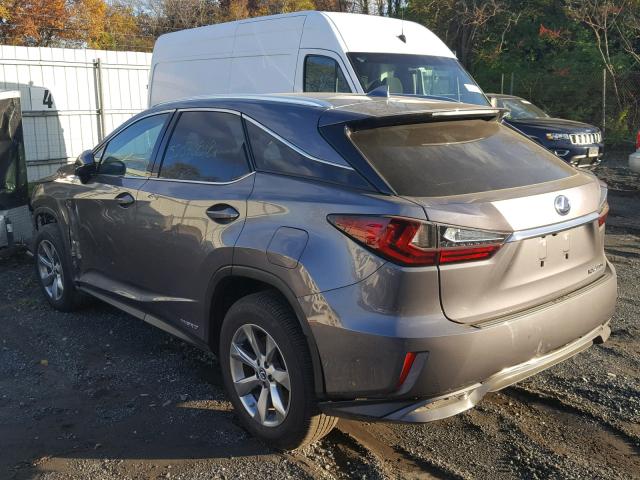 2T2BGMCA6JC025939 - 2018 LEXUS RX 450H GRAY photo 3