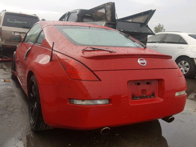 JN1AZ34D93T104498 - 2003 NISSAN 350Z COUPE RED photo 3