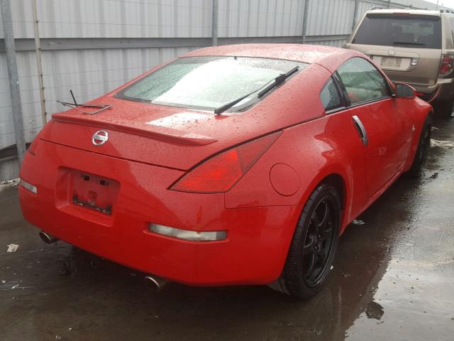 JN1AZ34D93T104498 - 2003 NISSAN 350Z COUPE RED photo 4