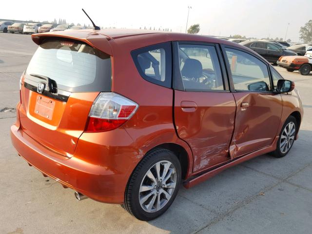 JHMGE8H5XCC024385 - 2012 HONDA FIT SPORT ORANGE photo 4