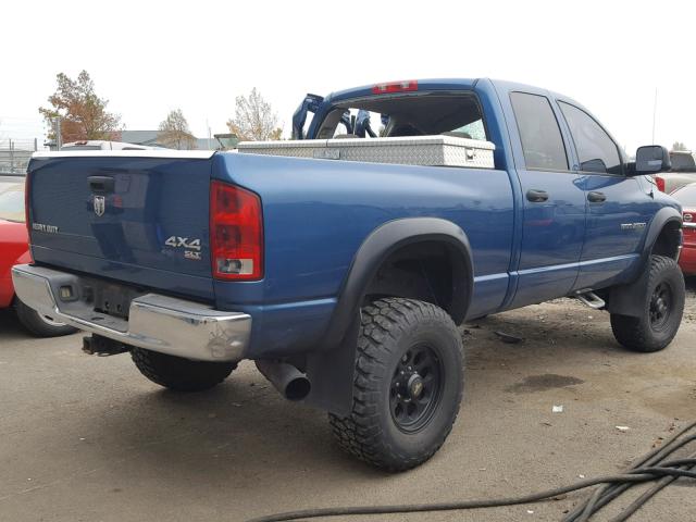 3D7KS28C65G750699 - 2005 DODGE RAM 2500 S BLUE photo 4