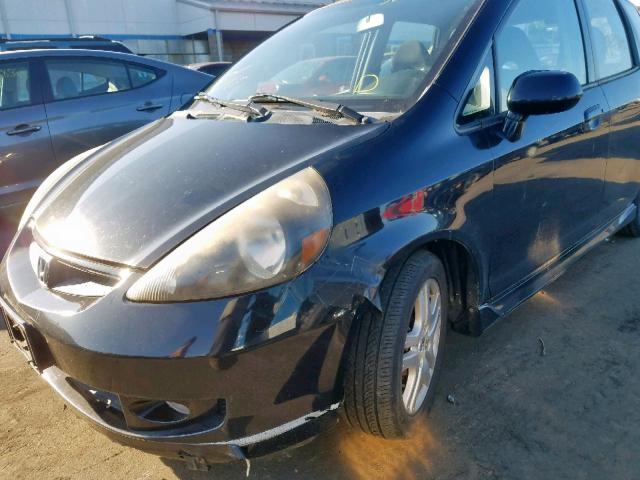 JHMGD37698S009146 - 2008 HONDA FIT SPORT BLACK photo 9