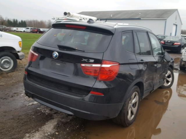 5UXWX5C59BL713196 - 2011 BMW X3 XDRIVE2 BLACK photo 4