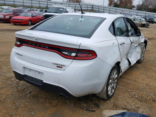 1C3CDFCH1DD306522 - 2013 DODGE DART LIMIT WHITE photo 4