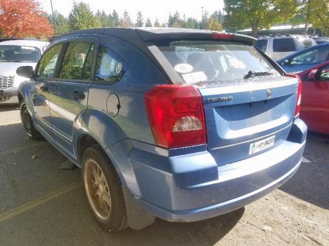 1B3HB48C97D313118 - 2007 DODGE CALIBER SX BLUE photo 3