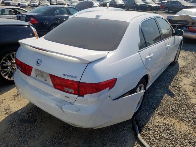 1HGCM56865A012250 - 2005 HONDA ACCORD EX WHITE photo 4