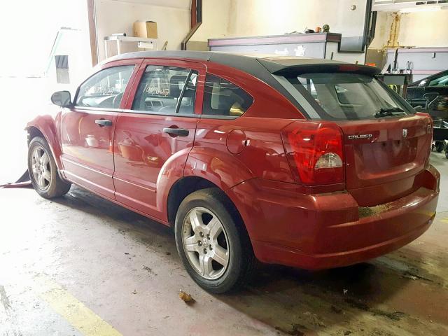 1B3HB48B77D214191 - 2007 DODGE CALIBER SX RED photo 3