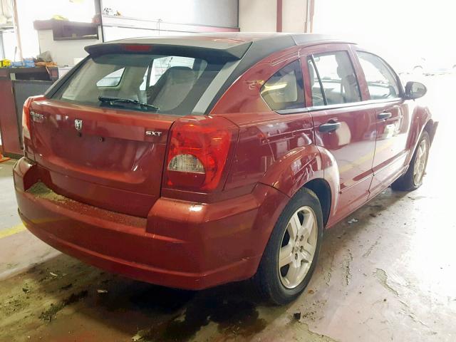 1B3HB48B77D214191 - 2007 DODGE CALIBER SX RED photo 4