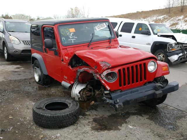 1J4FA49SX3P328566 - 2003 JEEP WRANGLER / RED photo 1