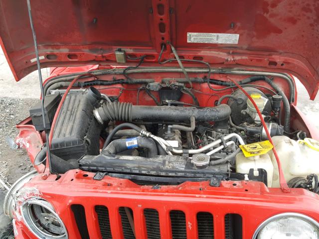 1J4FA49SX3P328566 - 2003 JEEP WRANGLER / RED photo 7