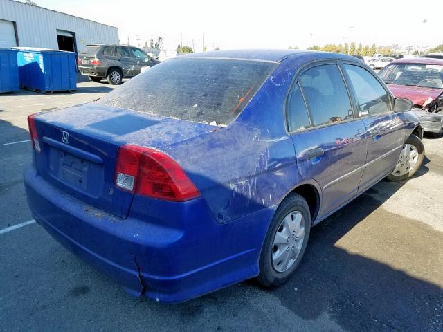 1HGES16324L009439 - 2004 HONDA CIVIC DX V BLUE photo 4