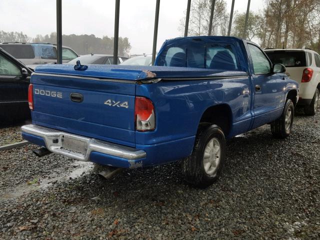 1B7GG26X6WS717204 - 1998 DODGE DAKOTA BLUE photo 4