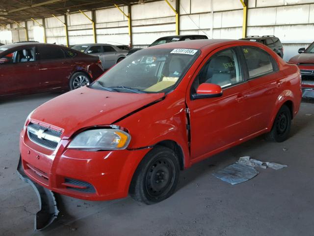 KL1TD5DE5AB126646 - 2010 CHEVROLET AVEO LS RED photo 2