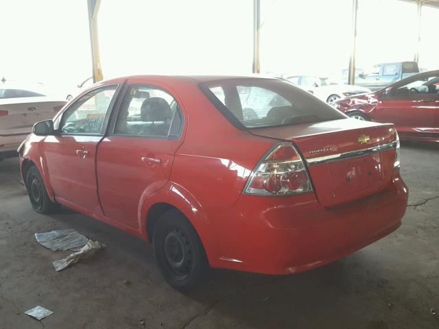 KL1TD5DE5AB126646 - 2010 CHEVROLET AVEO LS RED photo 3