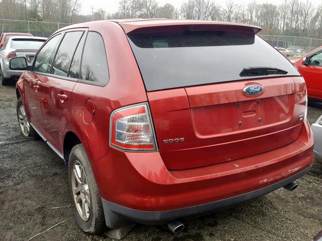 2FMDK48C77BA50951 - 2007 FORD EDGE SEL RED photo 3