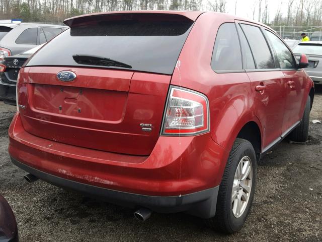 2FMDK48C77BA50951 - 2007 FORD EDGE SEL RED photo 4