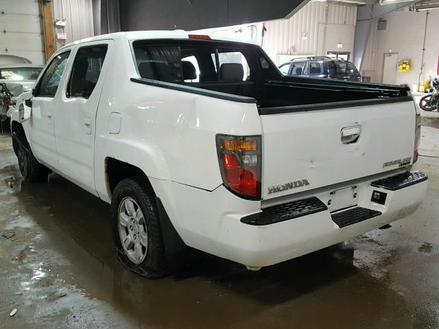 2HJYK16596H572299 - 2006 HONDA RIDGELINE WHITE photo 3