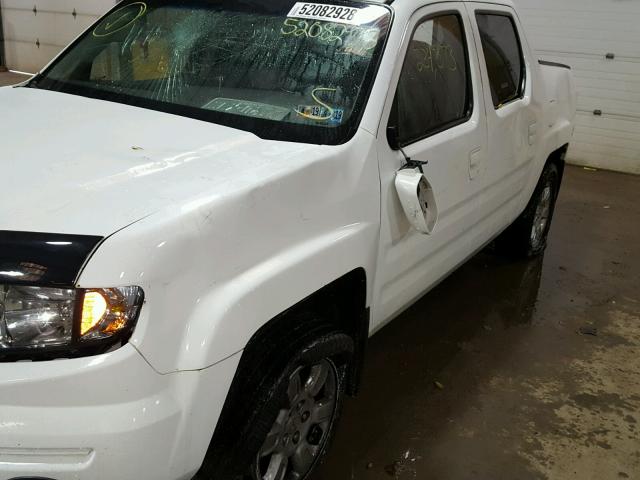 2HJYK16596H572299 - 2006 HONDA RIDGELINE WHITE photo 9