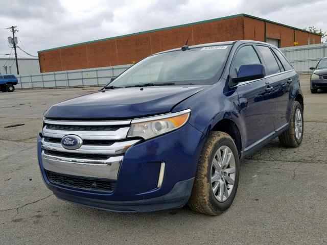 2FMDK4KC8BBA19113 - 2011 FORD EDGE LIMIT BLUE photo 2