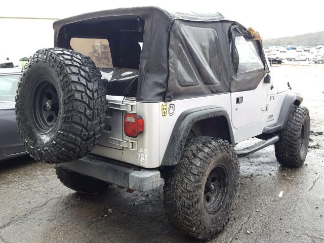 1J4FA39S24P718220 - 2004 JEEP WRANGLER X SILVER photo 4