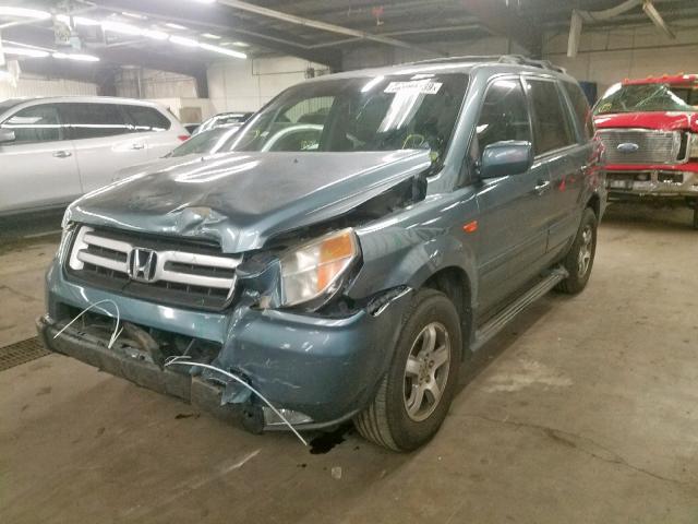 5FNYF18308B016296 - 2008 HONDA PILOT SE BLUE photo 2