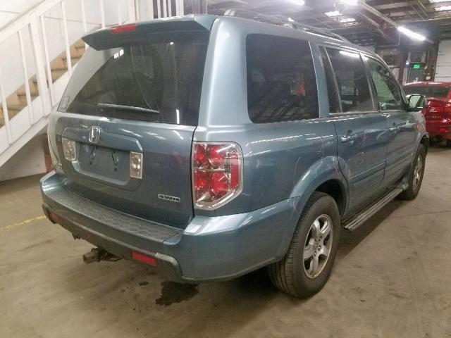 5FNYF18308B016296 - 2008 HONDA PILOT SE BLUE photo 4