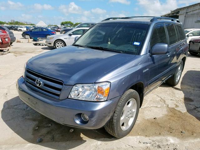 JTEEP21A750126900 - 2005 TOYOTA HIGHLANDER BLUE photo 2