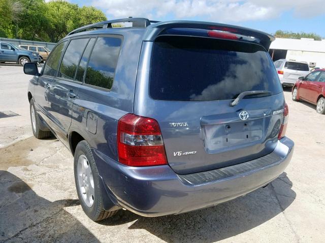 JTEEP21A750126900 - 2005 TOYOTA HIGHLANDER BLUE photo 3