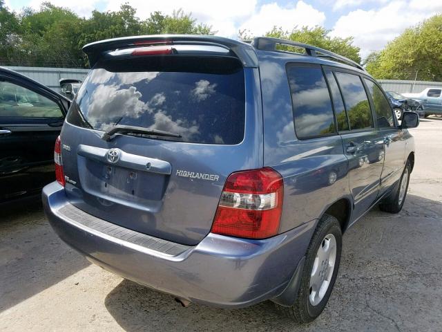 JTEEP21A750126900 - 2005 TOYOTA HIGHLANDER BLUE photo 4